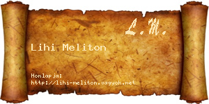 Lihi Meliton névjegykártya